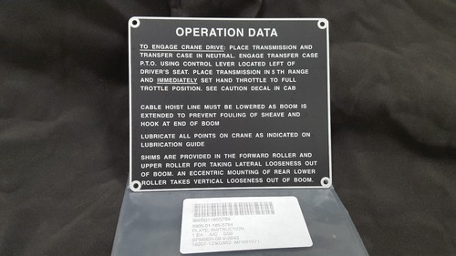 Data plate m939 - data, m925