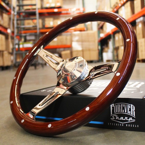 Slotted chrome steering - 14",