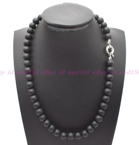 Mens beads necklace - beads, matte