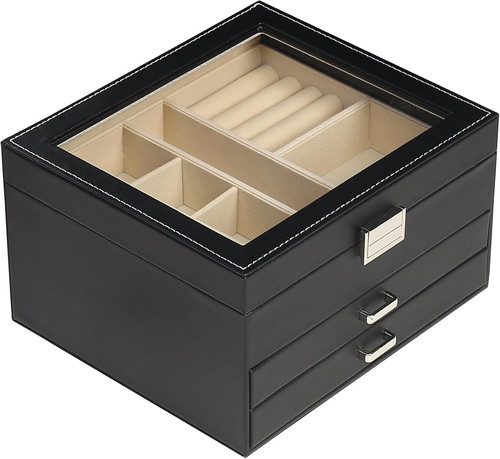 Clear lid jewelry box - jewelry, layers