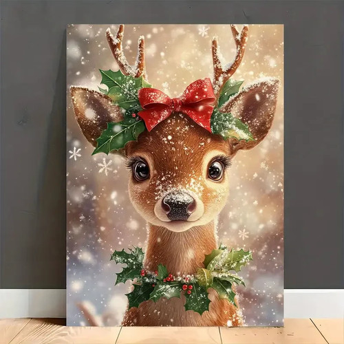 Christmas reindeer framed wall - christmas,