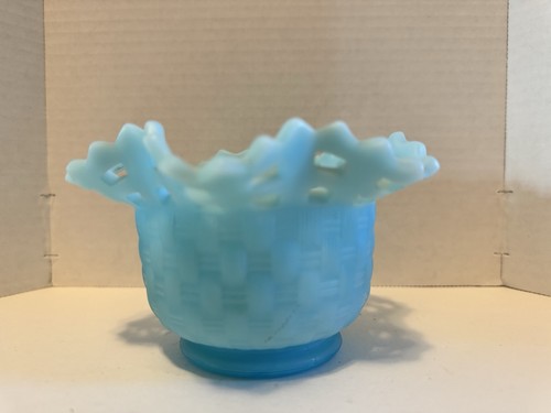 Fenton blue satin glass - satin,