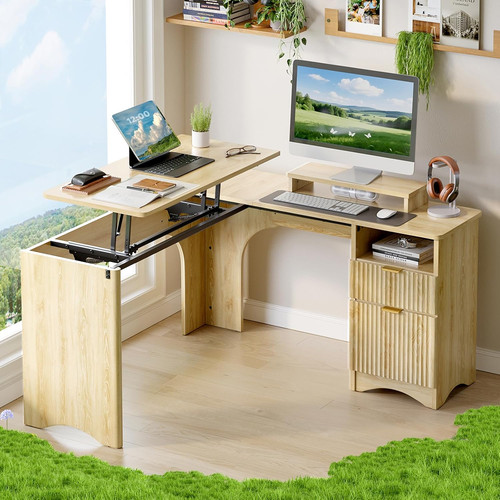 Modern shaped lift desk - modern,