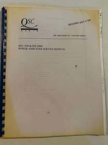Qsc audio 1500 2000 - qsc,