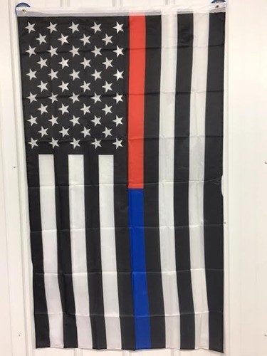 Thin red blue flag - red, 3x5