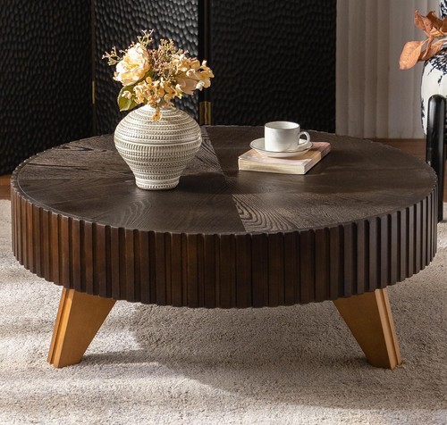 Round coffee table wood - coffee,