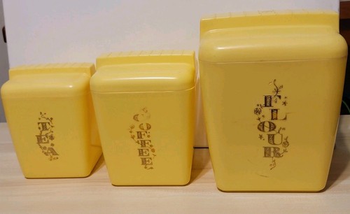 Lustro ware yellow canister - lustro,