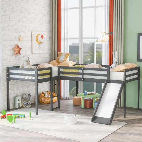 Twin size shaped loft bed - twin,