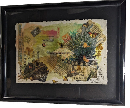 Vintage collage art mixed - vintage,
