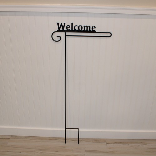 Wrought iron garden flag - flag, stand