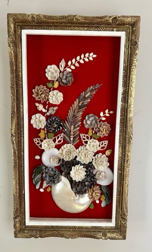 Large vintage seashell art - vintage,