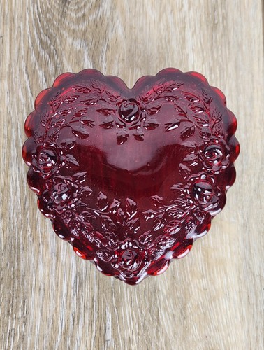 Ruby red heart shaped glass - ruby,