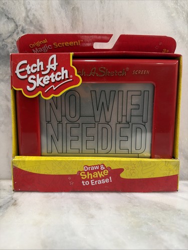 Etch sketch red drawing toy - a,