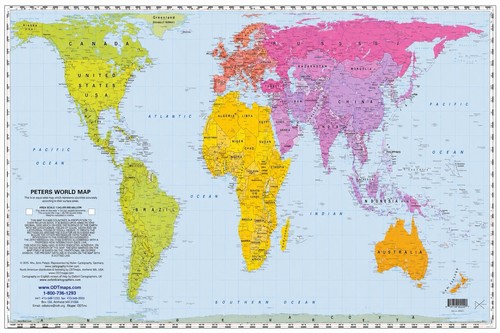 Peters world map - peters,