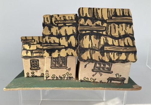 Vintage cardboard house train - cardboard,