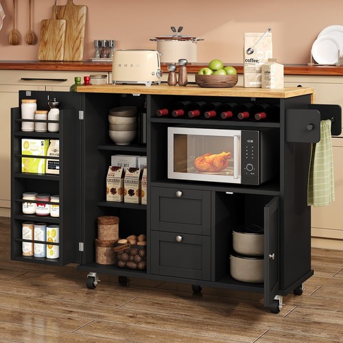 Rolling kitchen island with - rolling,