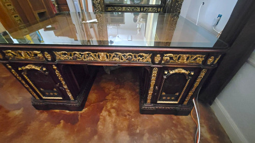 Executive desk dark wood - desk,