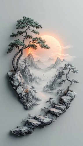 Japanese sun tree - tree, modern