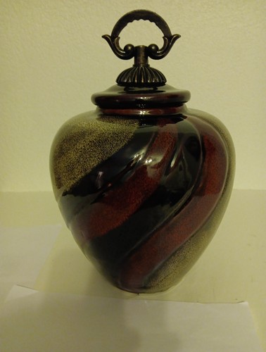 Large multi shaded vase with - large,