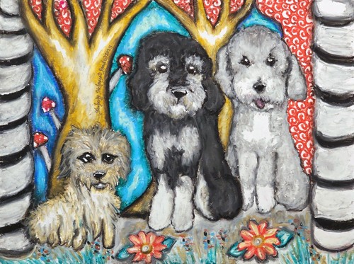 Doodles the forest dog art - the,