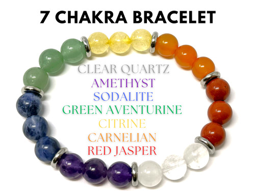 Chakra bead bracelet 8mm - -,