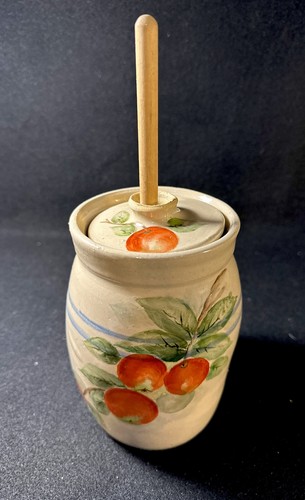 Vintage stoneware butter crock - butter,