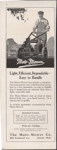 1921 moto mower lawn grass - lawn,