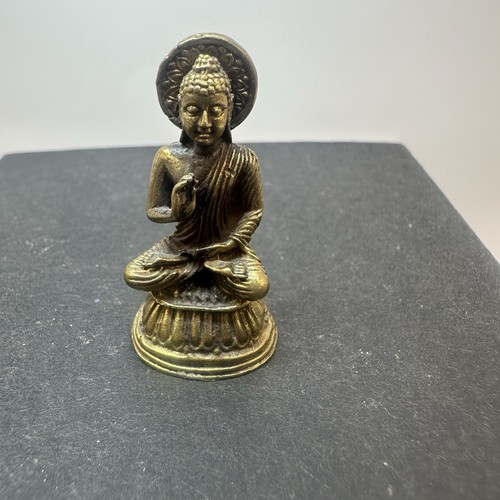 Mini brass buddha statute - statute, 1.5"