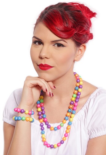 Rainbow pop beads pack - rainbow, 50s