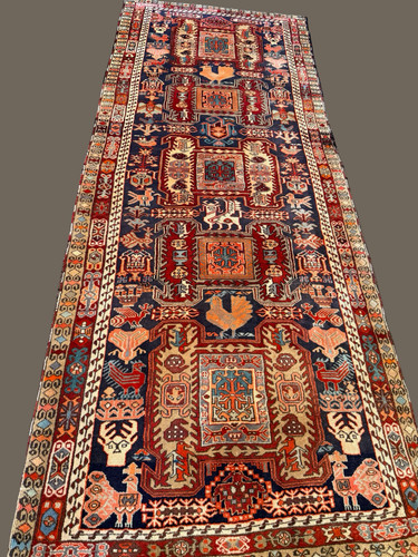 Semi antique heriz wool runner - heriz,