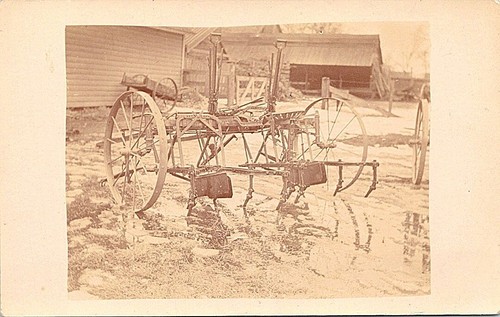 Rppc farm scene old - farm, riding