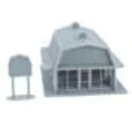 Scale red barn - n,