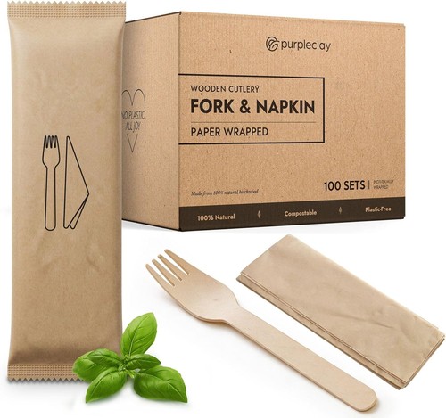 Wrapped wooden fork - wooden, and