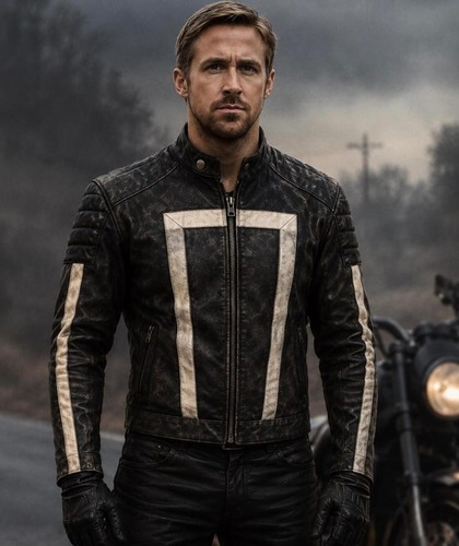 Black leather biker jacket - black,