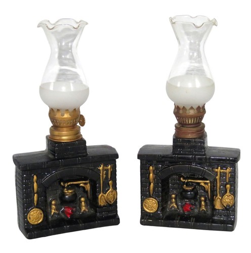 Vintage pair ceramic oil - of,