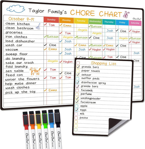 Magnetic dry erase chore - chore, chart