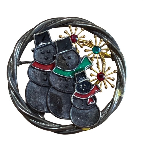 Vintage snowman family wreath - snowman,