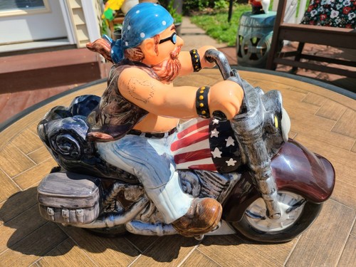 Ceramic motorcycle biker - ceramic,