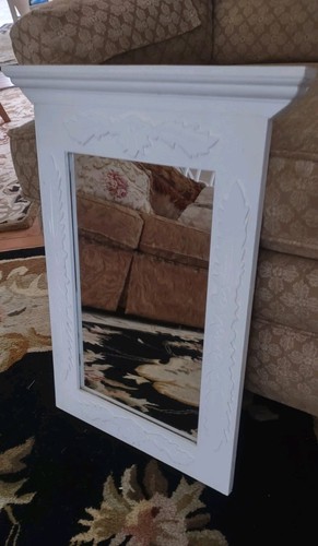 Large white wall mirror - , wood