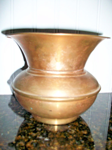 Vintage brass spittoon - vintage,