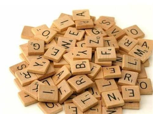 100 wood lettter scrabble - 100,