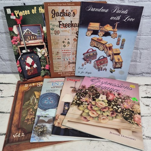 Lot vintage folk art tole - 7,