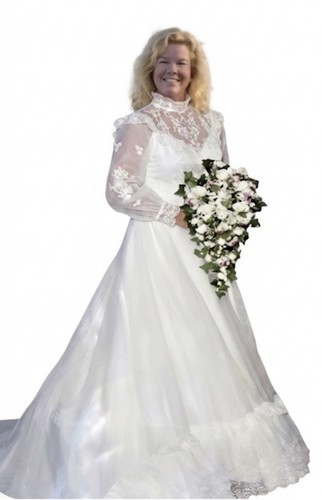 Vintage wedding gown veil long - vintage,