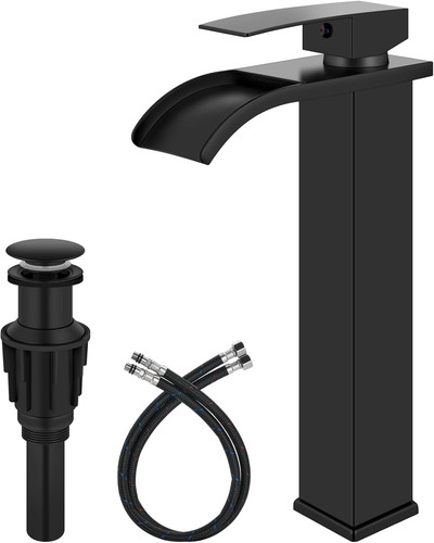 Matte black waterfall vessel - matte,