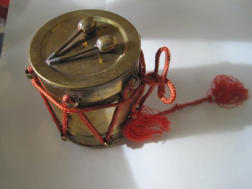 Brass metal drum - metal, ornament