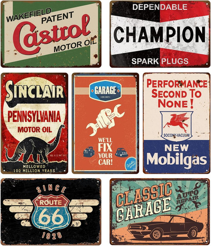Vintage metal tin signs - vintage,
