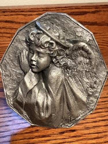 Sleeping angel pewter ornament - sleeping,