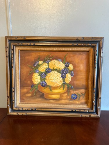 Vintage framed floral - vintage, still