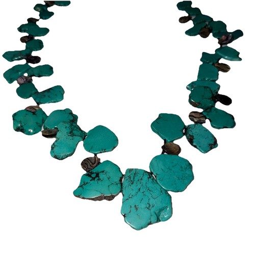 925 turquoise slab - slab, necklace