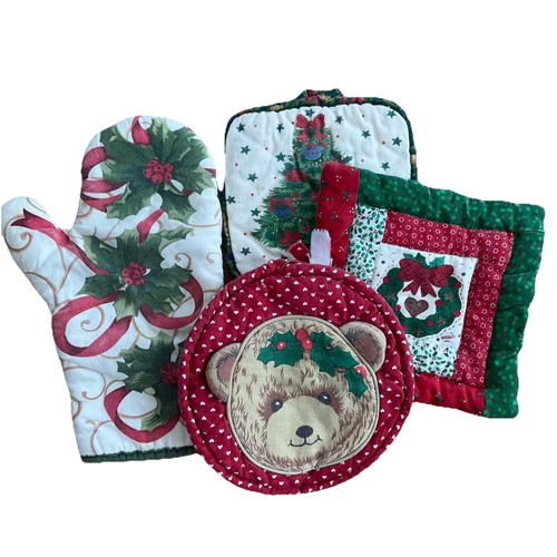 Vintage christmas oven mitt - mitt, &